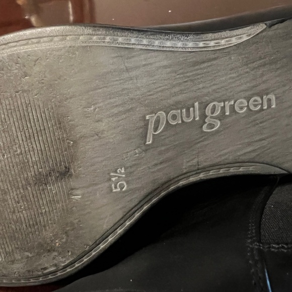 Paul Green Ava Wingtip Chelsea Booties US Size 5.5 Black Leather - Picture 6 of 7